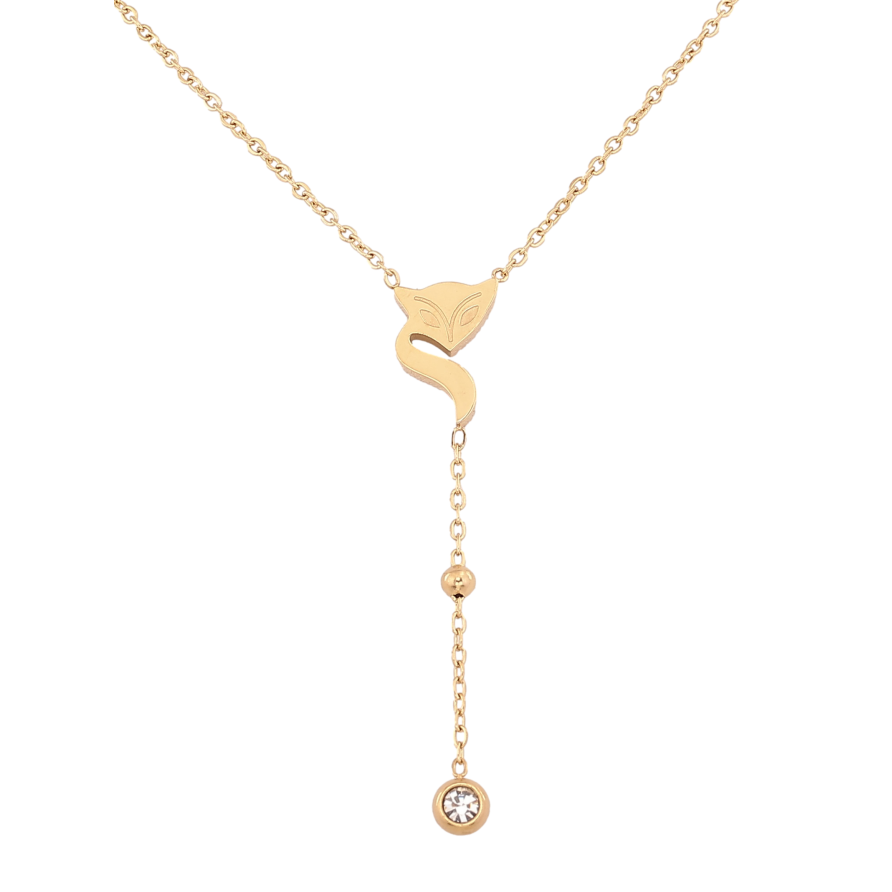 Підвіска на ланцюжку Xuping ТТМ Stainless Steel колір 14К "Лисичка" довжина 40-45см х 1.5мм фото №1