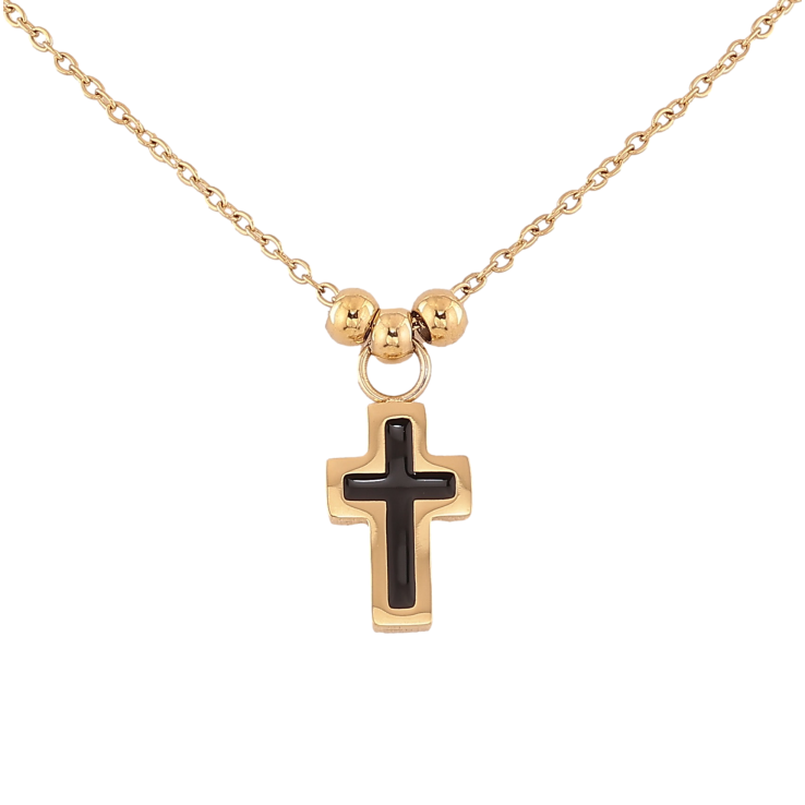 Підвіска на ланцюжку Xuping ТТМ Stainless Steel колір 14К "Хрестик" довжина 45-50см х 1.5мм фото №2