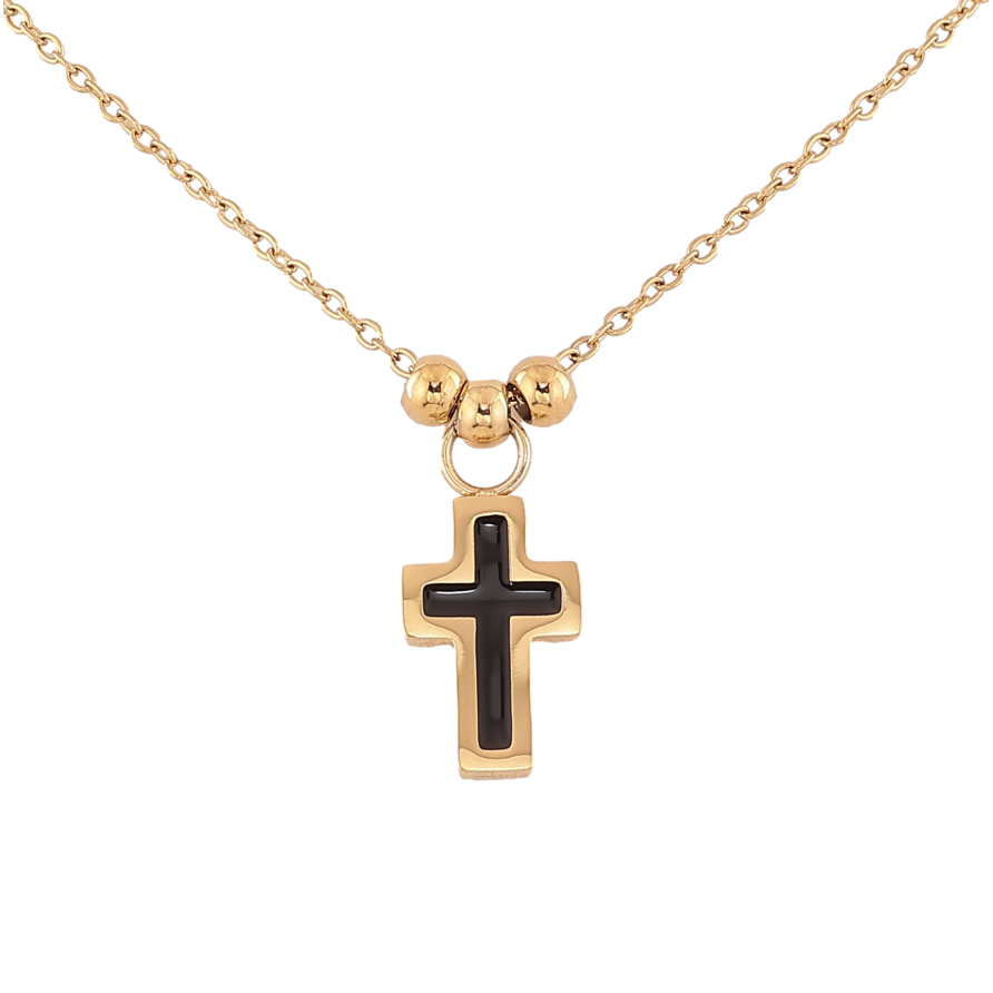 Підвіска на ланцюжку Xuping ТТМ Stainless Steel колір 14К "Хрестик" довжина 45-50см х 1.5мм фото №1