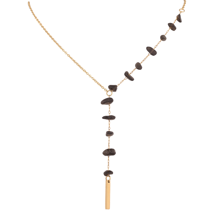 Кольє Xuping ТТМ Stainless Steel колір 14К "Ланцюжок з чорними намистинами" довжина 46-51см х 1.5мм фото №10