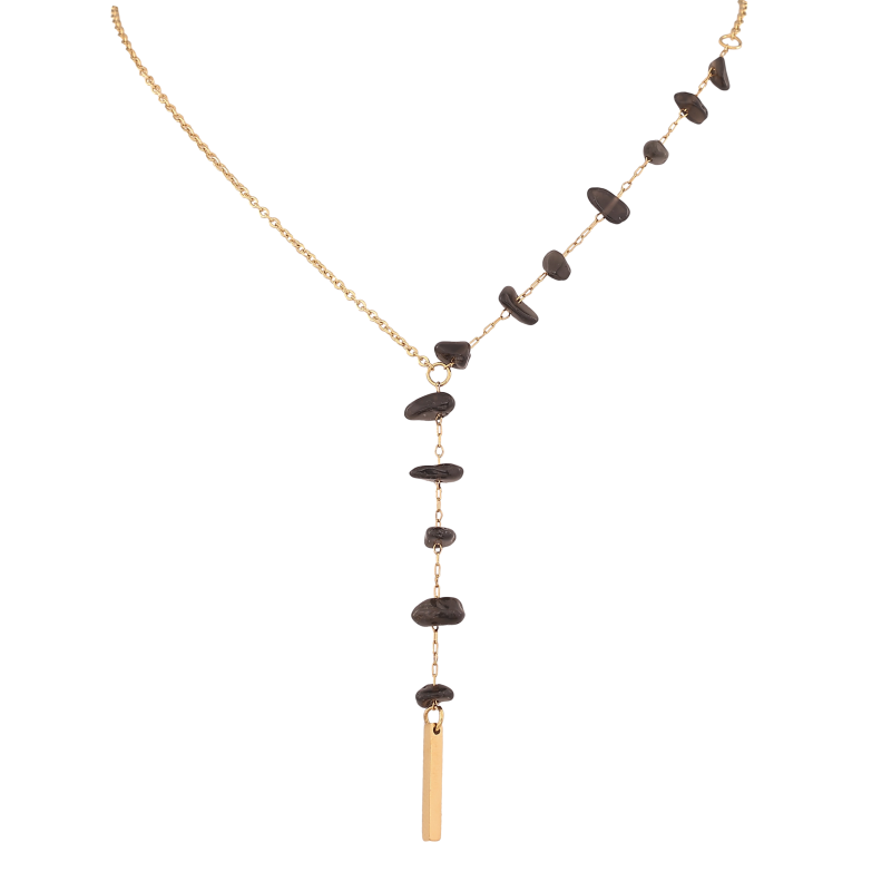 Кольє Xuping ТТМ Stainless Steel колір 14К "Ланцюжок з чорними намистинами" довжина 46-51см х 1.5мм фото №1