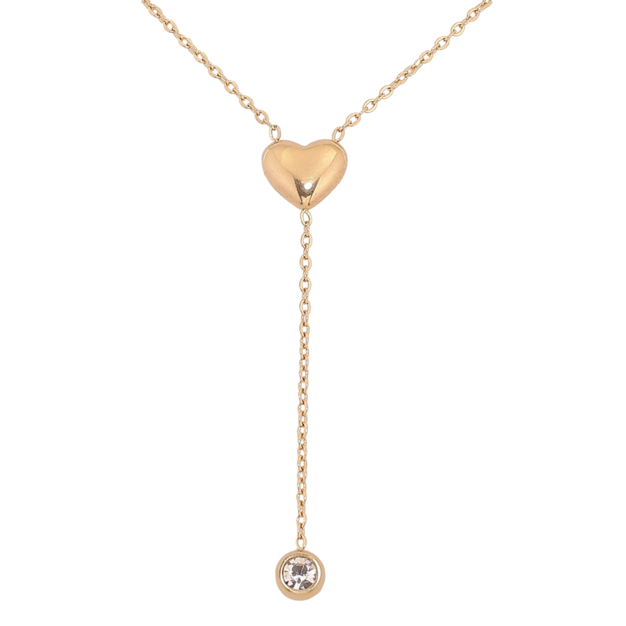 Підвіска на ланцюжку Xuping ТТМ Stainless Steel колір 14К "Серце з кристалом" довжина 45-50см х 1мм фото №1 Підвіска на ланцюжку Xuping ТТМ Stainless Steel колір 14К "Серце з кристалом" довжина 45-50см х 1мм фото №1