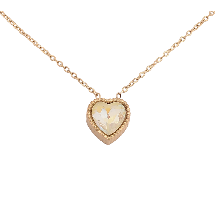 Підвіска на ланцюжку Xuping ТТМ Stainless Steel колір 14К "Серце з райдужним кристалом" довжина 45-50см х 1мм фото №9 Підвіска на ланцюжку Xuping ТТМ Stainless Steel колір 14К "Серце з райдужним кристалом" довжина 45-50см х 1мм фото №9