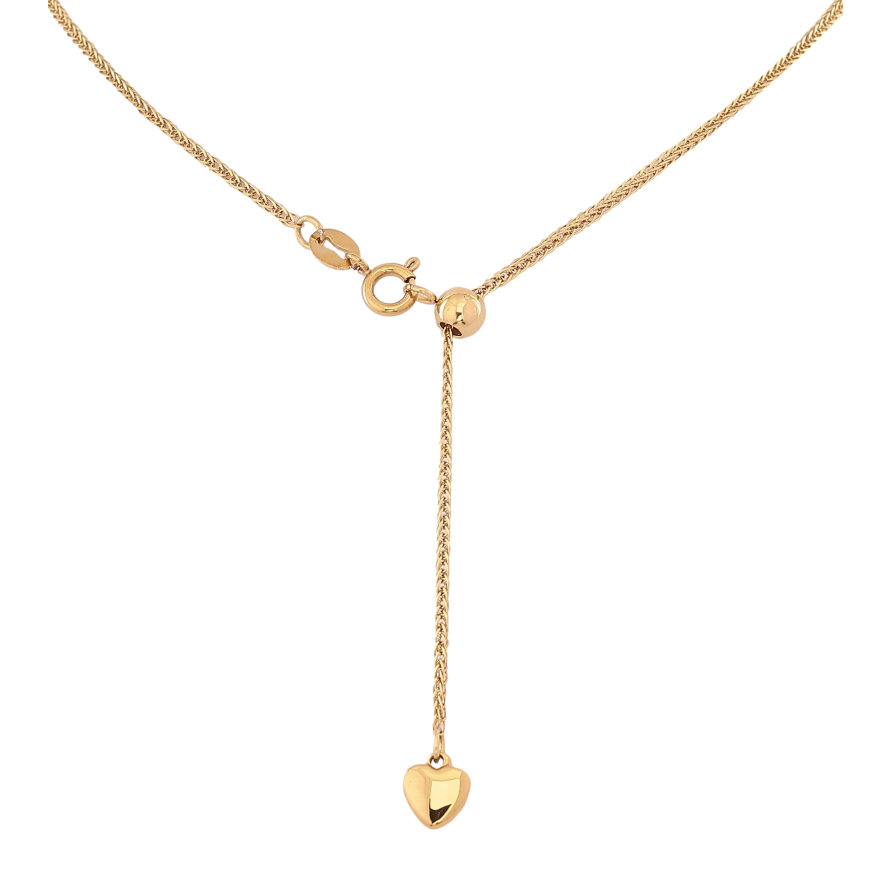 Підвіска на ланцюжку Xuping ТТМ Stainless Steel колір 14К "Сердечко" на бігунці, довжина до 49см х 1.5мм фото №1