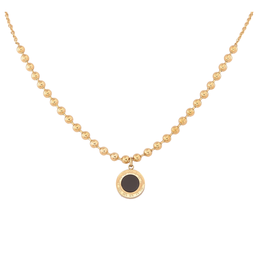 Підвіска на ланцюжку Xuping ТТМ Stainless Steel колір 14К "Циферблат" довжина 46-51см х 1.5-3мм фото №1