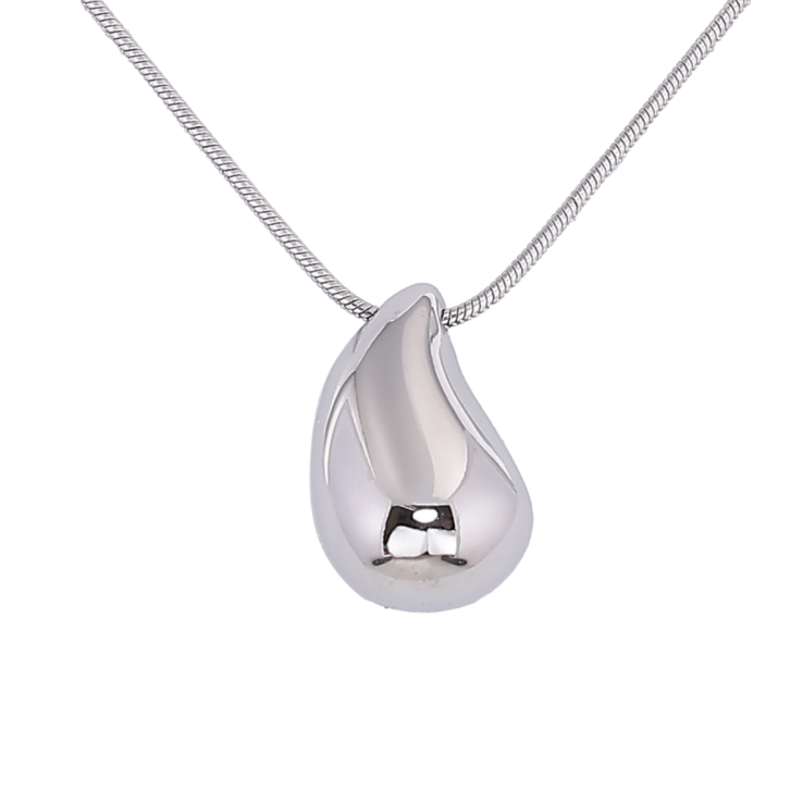 Підвіска на ланцюжку Xuping ТТМ Stainless Steel колір Родій "Крапелька" довжина 41-46см х 1мм фото №10