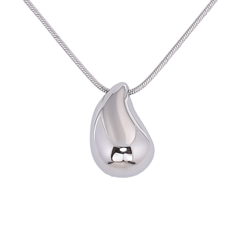 Підвіска на ланцюжку Xuping ТТМ Stainless Steel колір Родій "Крапелька" довжина 41-46см х 1мм фото №2 Підвіска на ланцюжку Xuping ТТМ Stainless Steel колір Родій "Крапелька" довжина 41-46см х 1мм фото №2