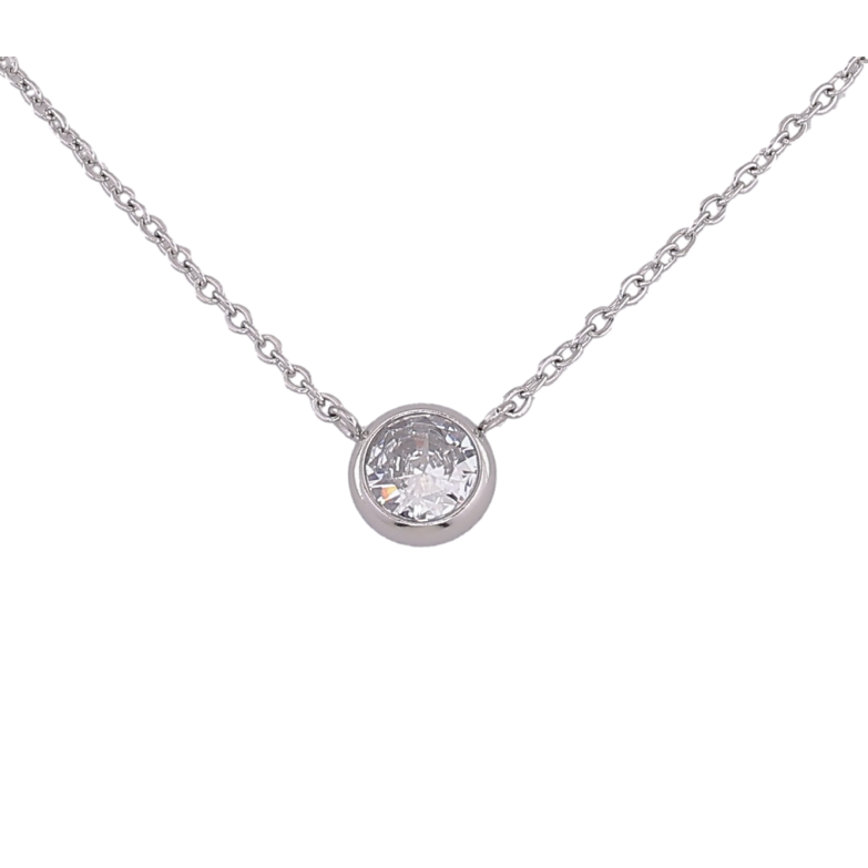 Подвеска на цепочке Xuping ТТМ Stainless Steel цвет Родий "Кристалл, ø 8мм" длина 45-50см х 1.5мм фото №1 Подвеска на цепочке Xuping ТТМ Stainless Steel цвет Родий "Кристалл, ø 8мм" длина 45-50см х 1.5мм фото №1