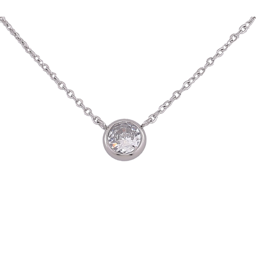 Подвеска на цепочке Xuping ТТМ Stainless Steel цвет Родий "Кристалл, ø 8мм" длина 45-50см х 1.5мм фото №1 Подвеска на цепочке Xuping ТТМ Stainless Steel цвет Родий "Кристалл, ø 8мм" длина 45-50см х 1.5мм фото №1