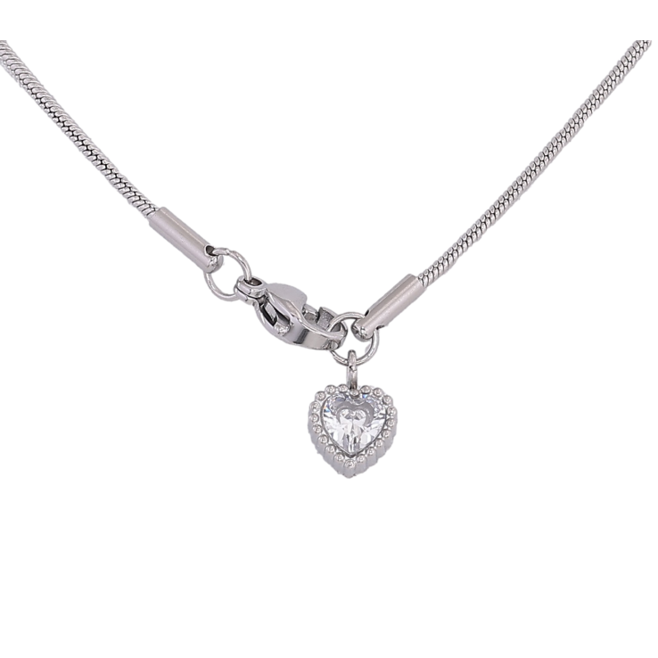 Підвіска на ланцюжку Xuping ТТМ Stainless Steel колір Родій "Кристальне серце" довжина 43см х 1.5мм фото №25