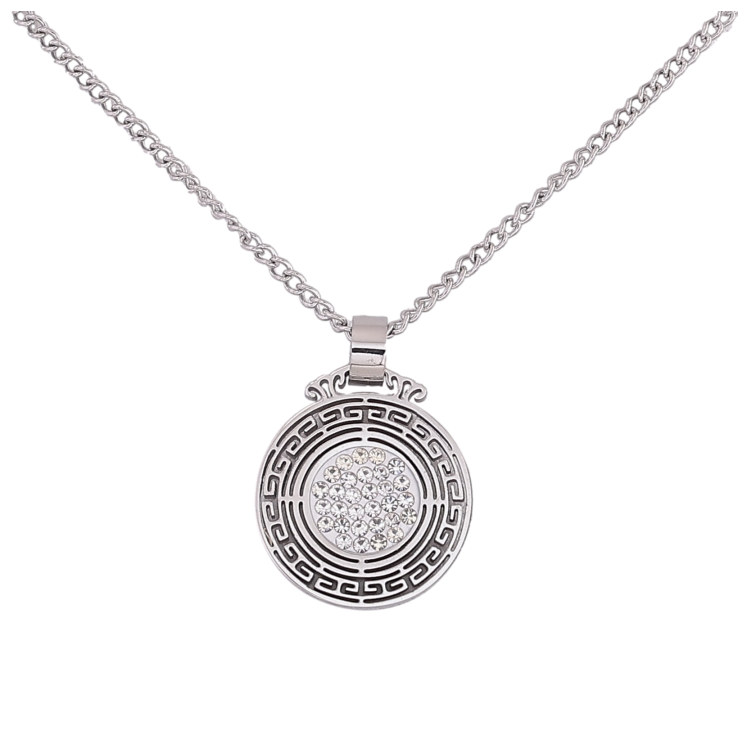 Підвіска на ланцюжку Xuping ТТМ Stainless Steel колір Родій "Візерунок з кристалами" довжина 45-50см х 2мм фото №23