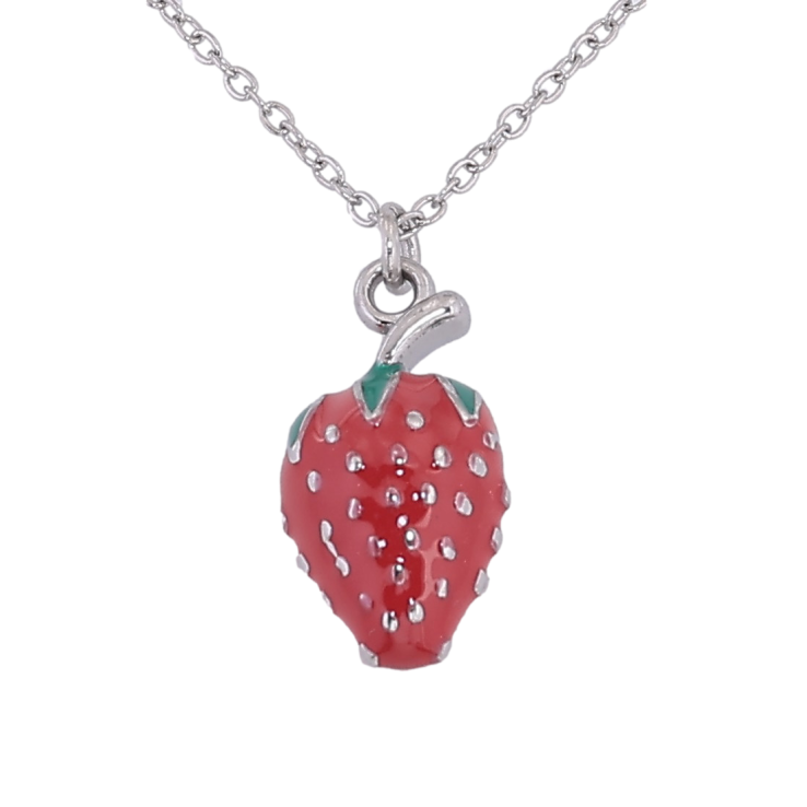 Підвіска на ланцюжку Xuping ТТМ Stainless Steel колір Родій "Полуничка" довжина 45-50см х 1.5мм фото №19