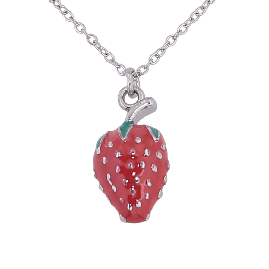 Подвеска на цепочке Xuping ТТМ Stainless Steel цвет Родий "Клубничка" длина 45-50см х 1.5мм фото №1 Подвеска на цепочке Xuping ТТМ Stainless Steel цвет Родий "Клубничка" длина 45-50см х 1.5мм фото №1