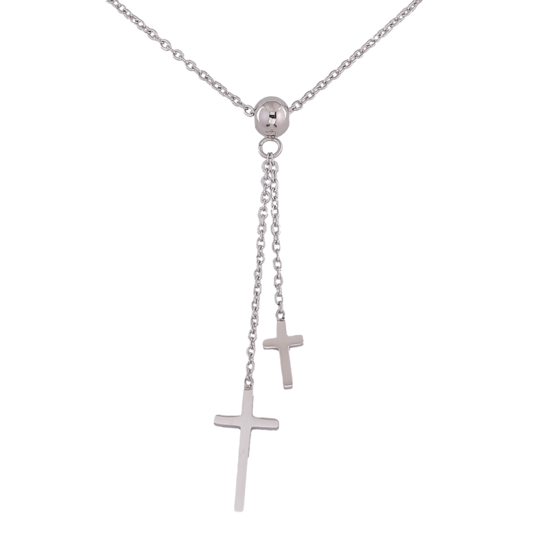 Подвеска на цепочке Xuping ТТМ Stainless Steel цвет Родий "Крестики" длина 45-50см х 1.5мм фото №1 Подвеска на цепочке Xuping ТТМ Stainless Steel цвет Родий "Крестики" длина 45-50см х 1.5мм фото №1