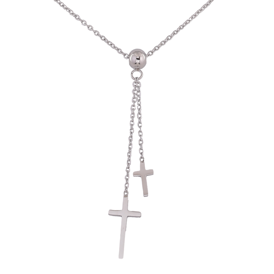 Подвеска на цепочке Xuping ТТМ Stainless Steel цвет Родий "Крестики" длина 45-50см х 1.5мм фото №1 Подвеска на цепочке Xuping ТТМ Stainless Steel цвет Родий "Крестики" длина 45-50см х 1.5мм фото №1