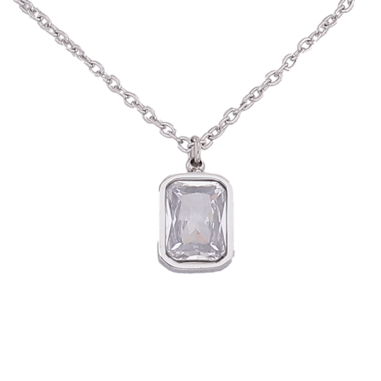 Підвіска на ланцюжку Xuping ТТМ Stainless Steel колір Родій "Кристал" довжина 45-50см х 1.5мм фото №1 Підвіска на ланцюжку Xuping ТТМ Stainless Steel колір Родій "Кристал" довжина 45-50см х 1.5мм фото №1