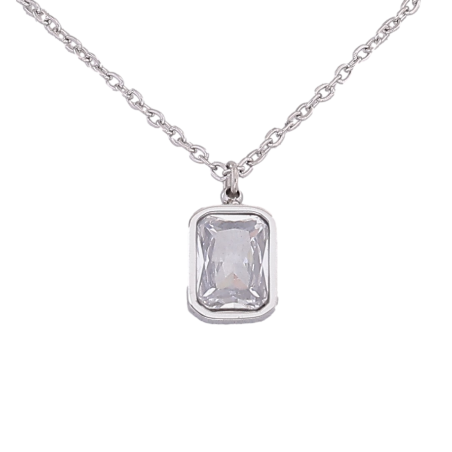 Підвіска на ланцюжку Xuping ТТМ Stainless Steel колір Родій "Кристал" довжина 45-50см х 1.5мм фото №1 Підвіска на ланцюжку Xuping ТТМ Stainless Steel колір Родій "Кристал" довжина 45-50см х 1.5мм фото №1