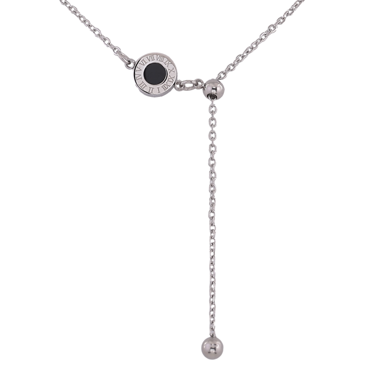 Підвіска на ланцюжку Xuping ТТМ Stainless Steel колір Родій "Циферблат із чорною вставкою" довжина 42-47см х 1.5мм фото №10