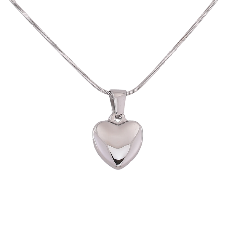 Підвіска на ланцюжку Xuping ТТМ Stainless Steel колір Родій "Сердечко" довжина 45-50см х 1мм фото №1