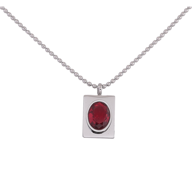Підвіска на ланцюжку Xuping ТТМ Stainless Steel колір Родій "Червоний кристал" довжина 47-52см х 1мм фото №19