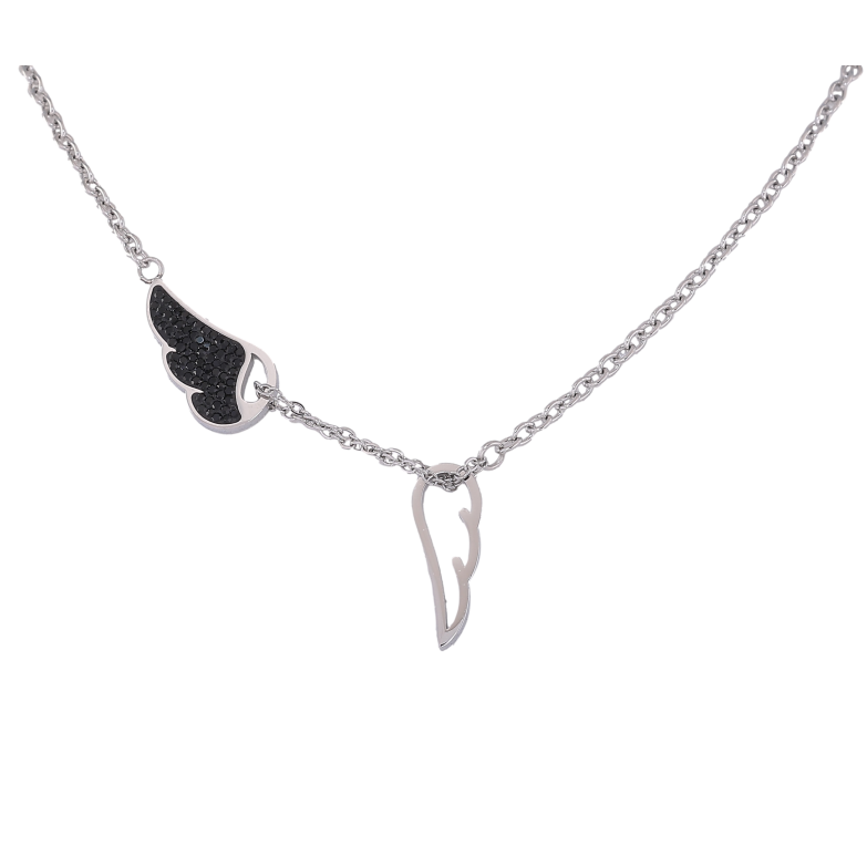 Підвіска на ланцюжку Xuping ТТМ Stainless Steel колір Родій "Крила" довжина 45-50см х 3мм фото №1