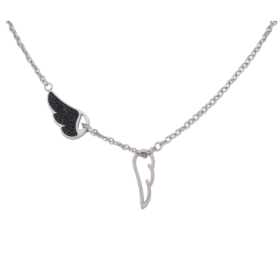 Підвіска на ланцюжку Xuping ТТМ Stainless Steel колір Родій "Крила" довжина 45-50см х 3мм фото №1