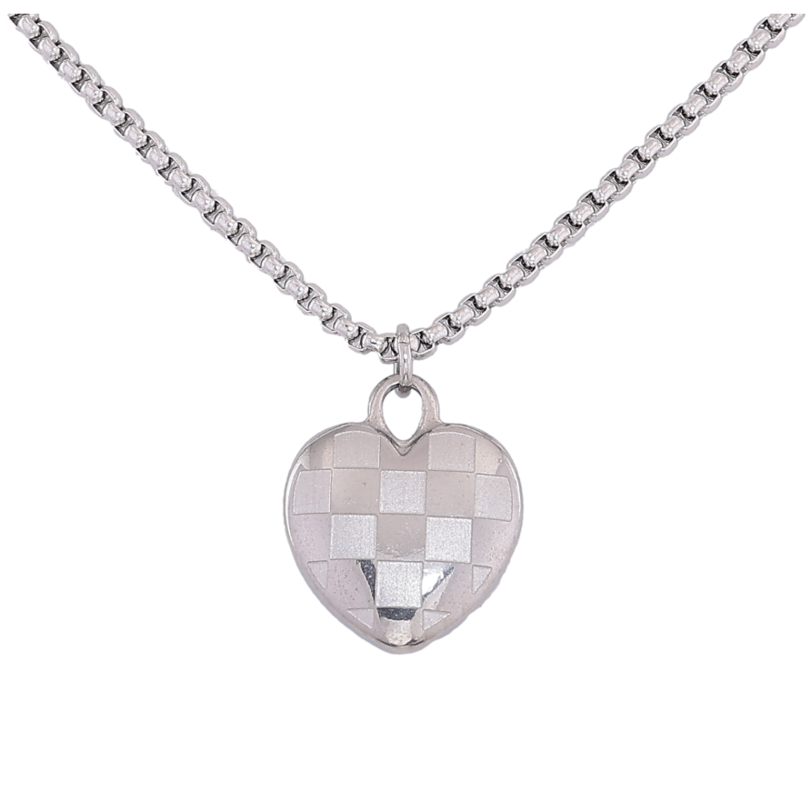 Підвіска на ланцюжку Xuping ТТМ Stainless Steel колір Родій "Сердечко" довжина 46-51см х 2мм фото №1