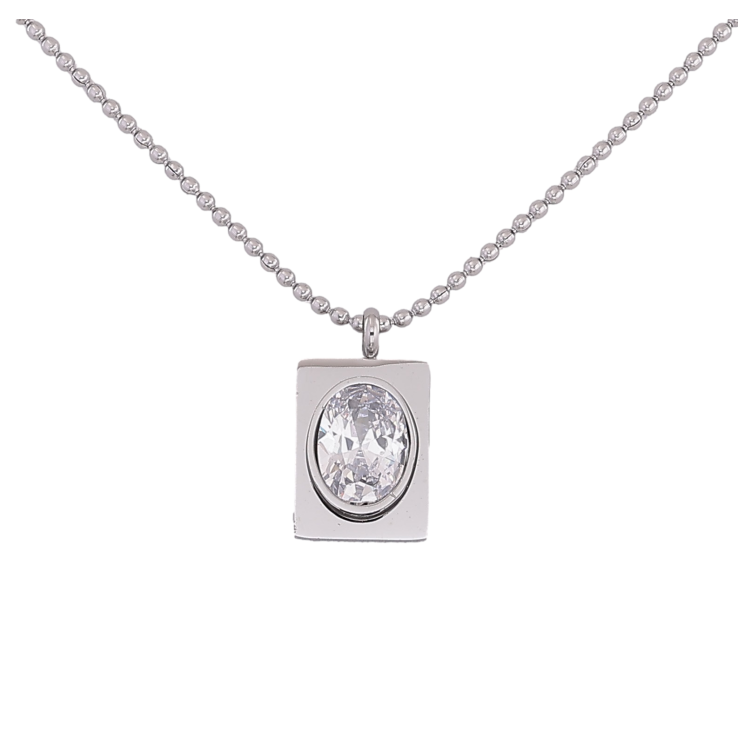 Підвіска на ланцюжку Xuping ТТМ Stainless Steel колір Родій "Кристал" довжина 47-52см х 1мм фото №17