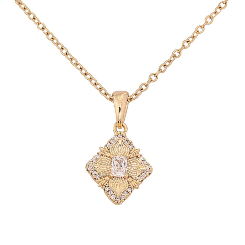 Подвеска на цепочке Xuping цвет Позолота 14K "Цветок с кристаллами" длина 42-52см х 1.5мм фото №8