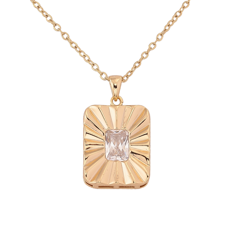 Подвеска на цепочке Xuping цвет Позолота 14K "Подвеска с кристальной вставкой" длина 42-53см х 1.5мм фото №1