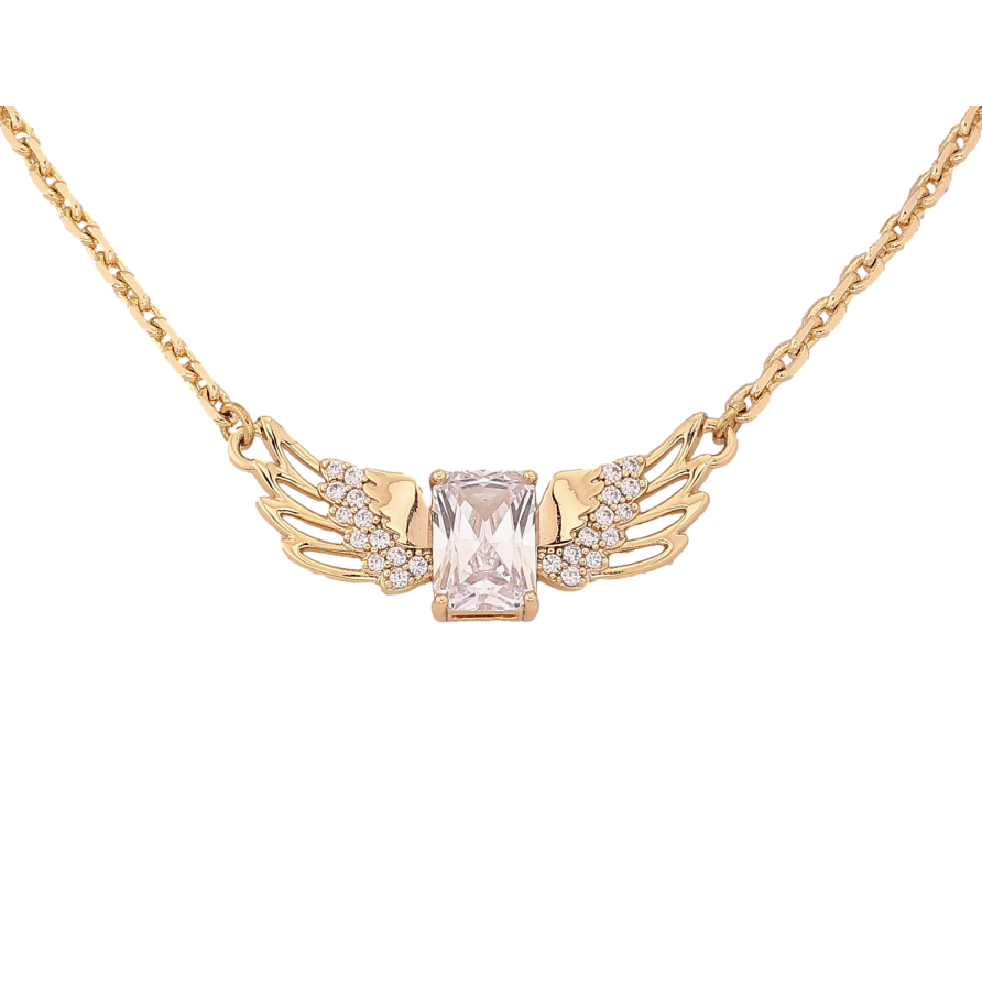 Подвеска на цепочке Xuping цвет Позолота 14K "Кристалл с крыльями" длина 40-45см х 2мм фото №1