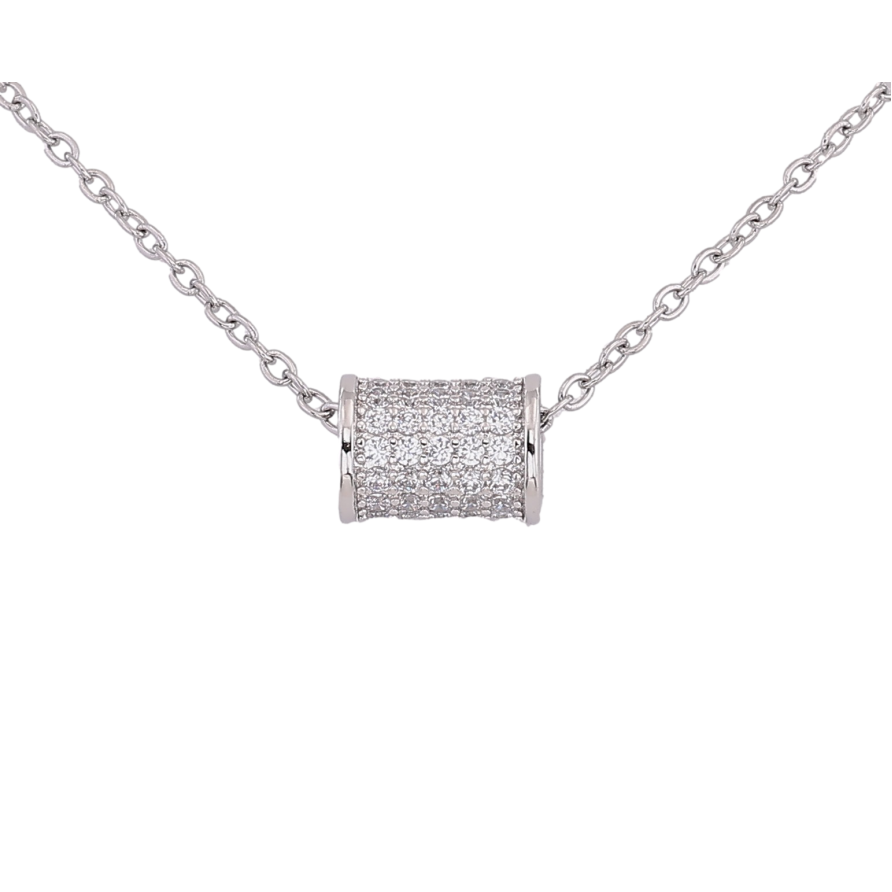 Подвеска на цепочке Xuping цвет Родий "Декоративная бусина с инкрустацией кристаллами" размер 46-51см х 1.5мм фото №1