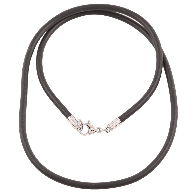 Шнур Xuping Родій "Чорний каучуковий шнур" довжина 51см х 3мм фото №1