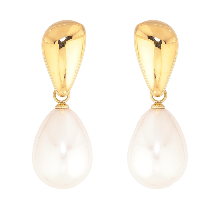 Серьги Нержавеющая сталь пусеты "Жемчужные подвески" фото №2