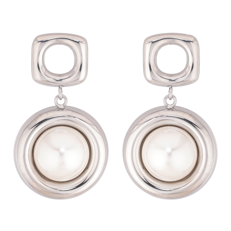 Сережки Нержавіюча сталь пусети "Підвіски з перлинними вставками" фото №13