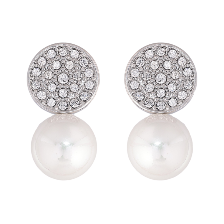 Сережки Нержавіюча сталь пусети "Візерунок з перлинами" фото №11