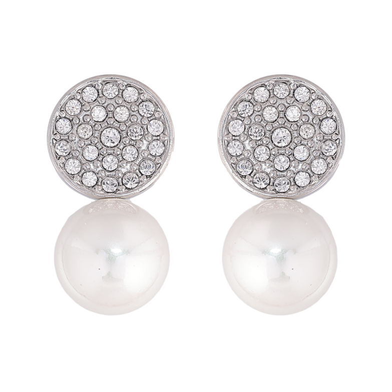 Серьги Нержавеющая сталь пусеты "Узор с жемчужинами" фото №1