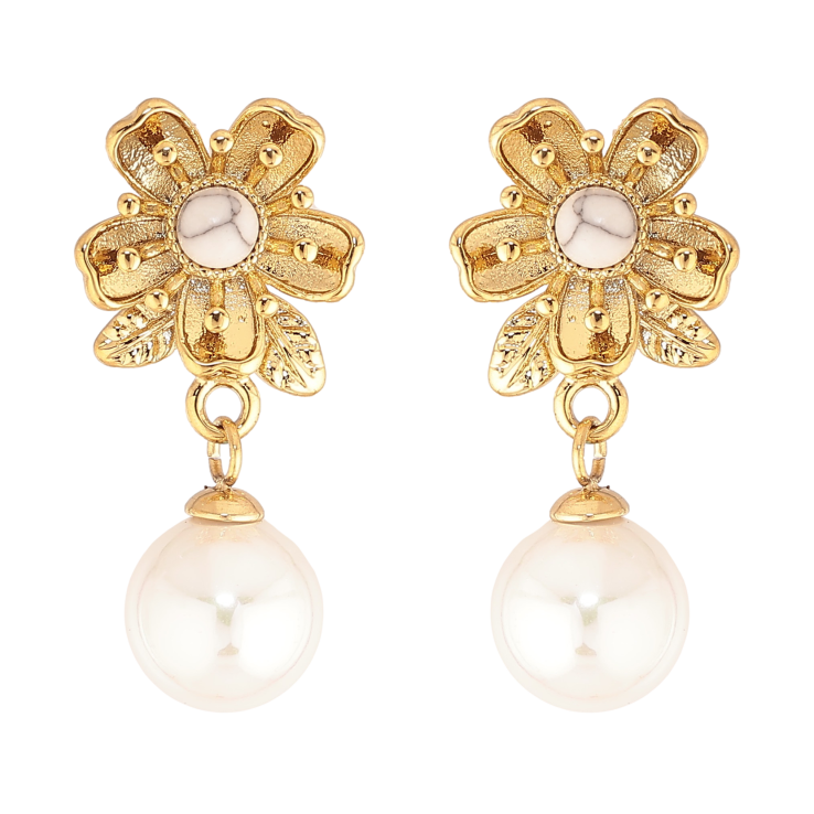 Сережки Нержавіюча сталь пусети "Квіточки з кристалами та перлинами" фото №8 Сережки Нержавіюча сталь пусети "Квіточки з кристалами та перлинами" фото №8