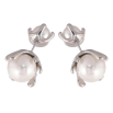 Сережки Нержавіюча сталь пусети-джекети "Перлинні бутони" фото №3