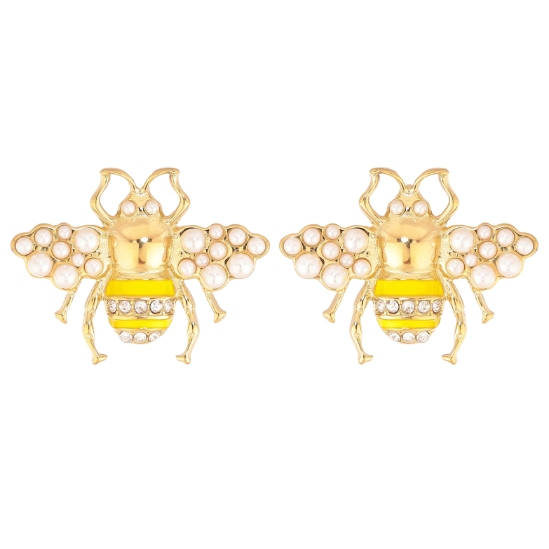 Серьги Нержавеющая сталь пусеты "Пчелы" фото №1