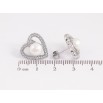 Сережки Нержавіюча сталь пусети "Сердечки з перлинами" фото №2