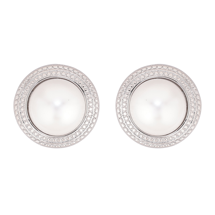 Сережки Нержавіюча сталь пусети "Візерунок з перлинами" фото №21