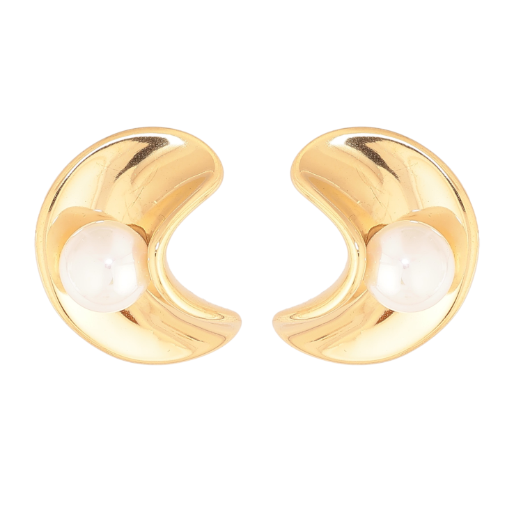 Сережки Нержавіюча сталь пусети "Візерунок з перлинами" фото №12 Сережки Нержавіюча сталь пусети "Візерунок з перлинами" фото №12