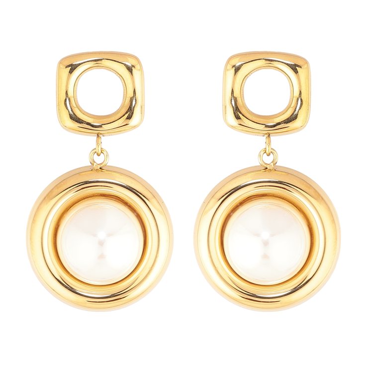 Сережки Нержавіюча сталь пусети "Декоративні підвіски з перлинами" фото №10 Сережки Нержавіюча сталь пусети "Декоративні підвіски з перлинами" фото №10