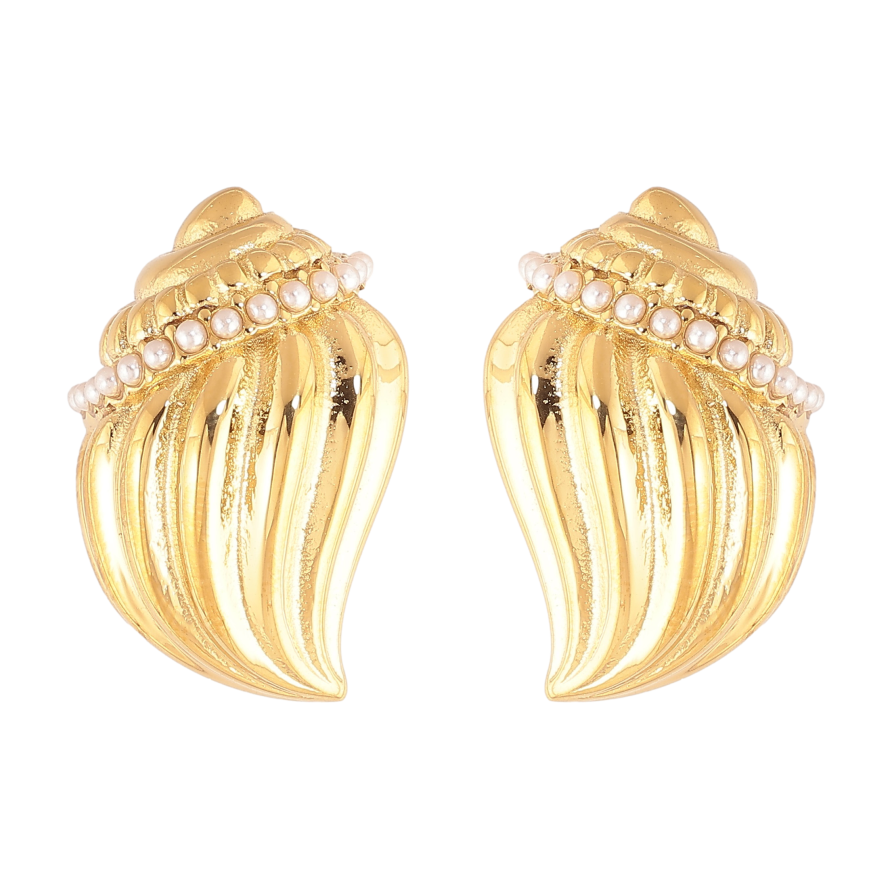 Сережки Нержавіюча сталь пусети "Ракушки" фото №1