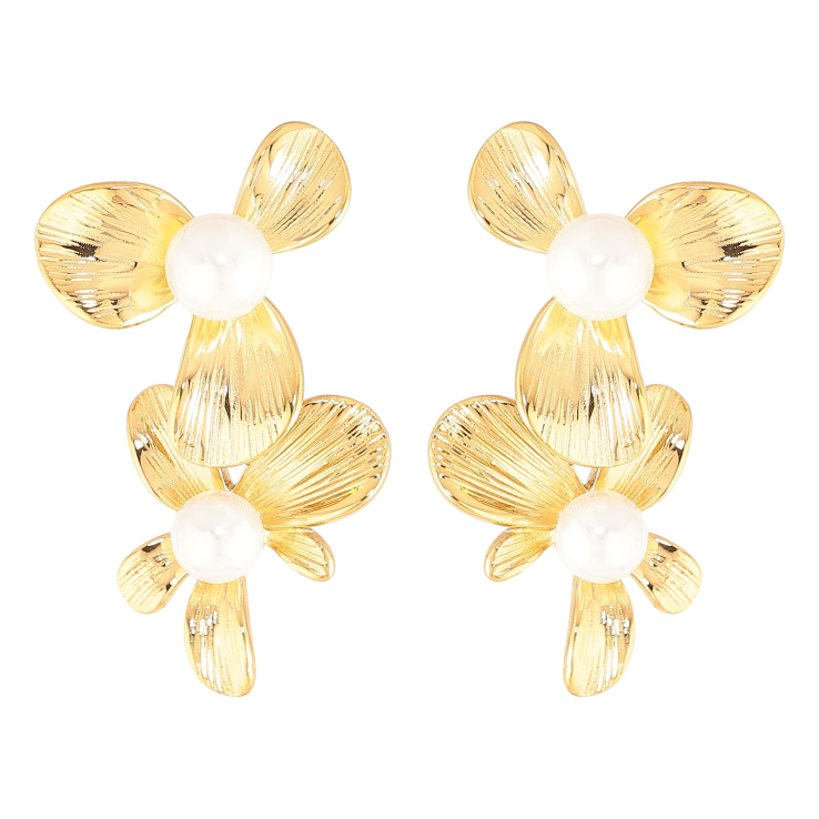 Сережки Нержавіюча сталь пусети "Квіточки з перлинами" фото №21 Сережки Нержавіюча сталь пусети "Квіточки з перлинами" фото №21