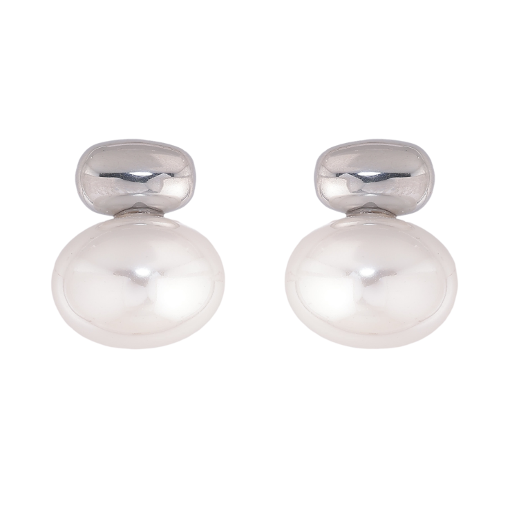 Сережки Нержавіюча сталь пусети "Візерунок з перлинами" фото №25