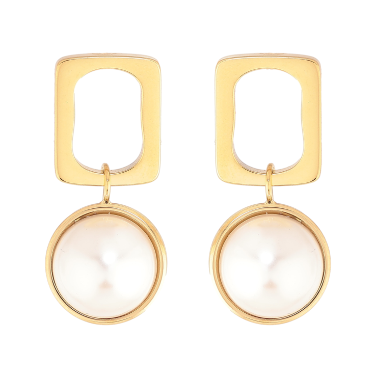 Серьги Нержавеющая сталь пусеты "Декоративные подвески с жемчужинами" фото №8