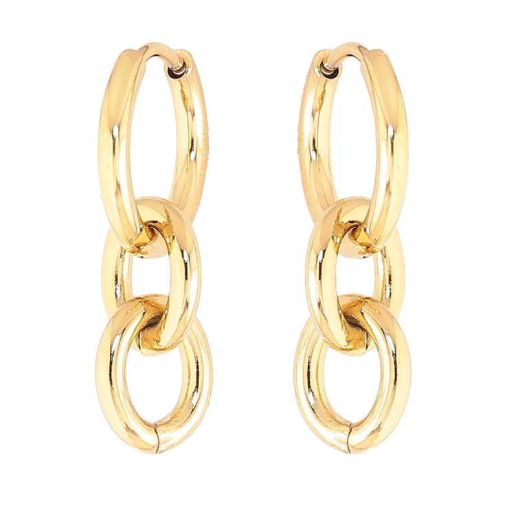 Сережки Нержавіюча сталь підвіски на колечках "Ланцюжки" 2 в 1  фото №10