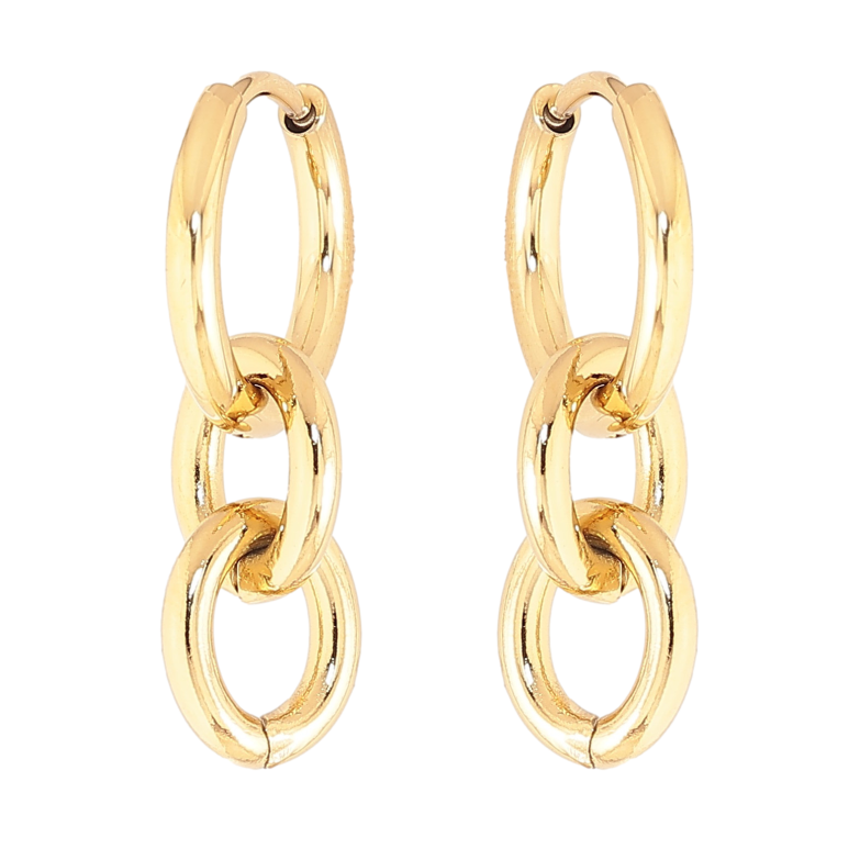 Сережки Нержавіюча сталь підвіски на колечках "Ланцюжки" 2 в 1  фото №1